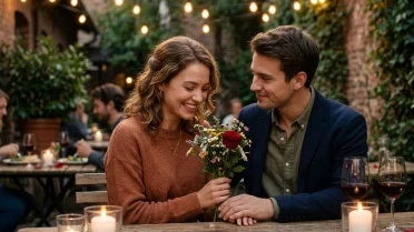 Romantic couple under a glowing zodiac sky symbolizing stronger relationships and emotional connection in June 2026.