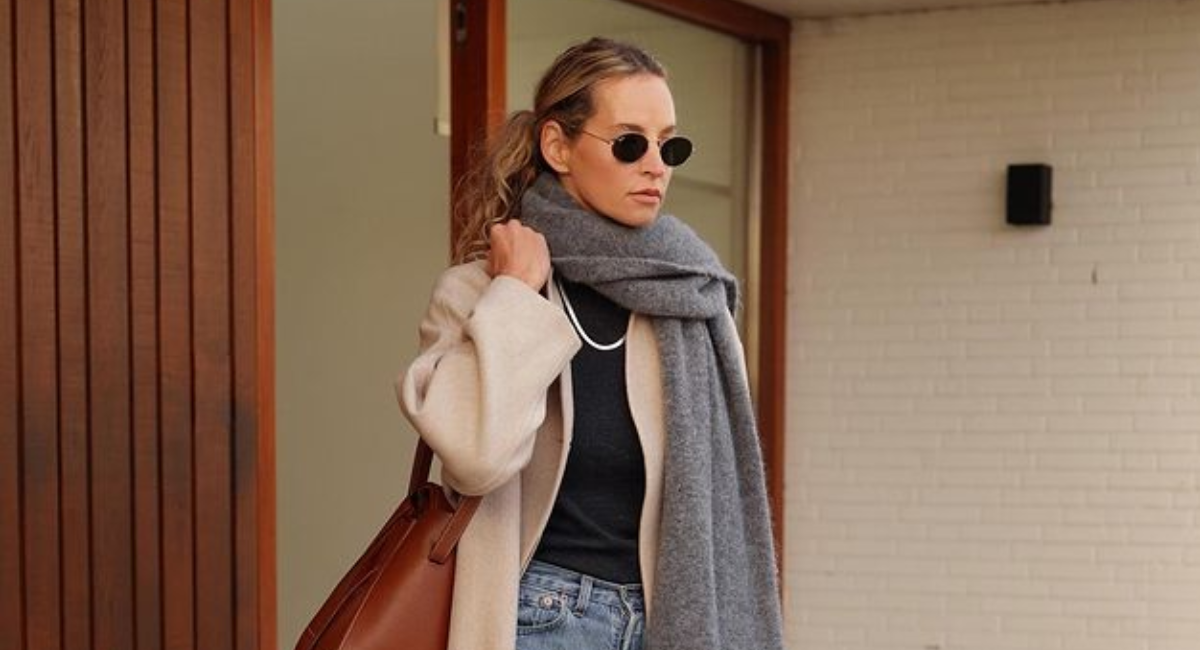 A collection of chic women's outfits featuring a tailored blazer, midi dress, wide-leg trousers, white sneakers, trench coat, little black dress, and elegant accessories for different occasions.